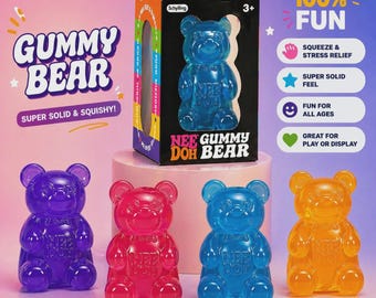 Nee Doh Gummy Bear Squishy Toy – Stress Relief Fidget Gadget