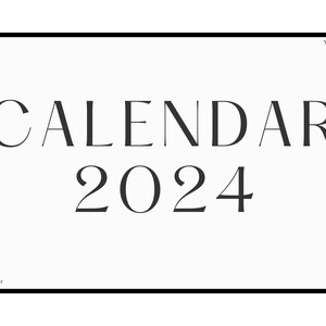 Editable 2024 Calendar Canva Template - Etsy