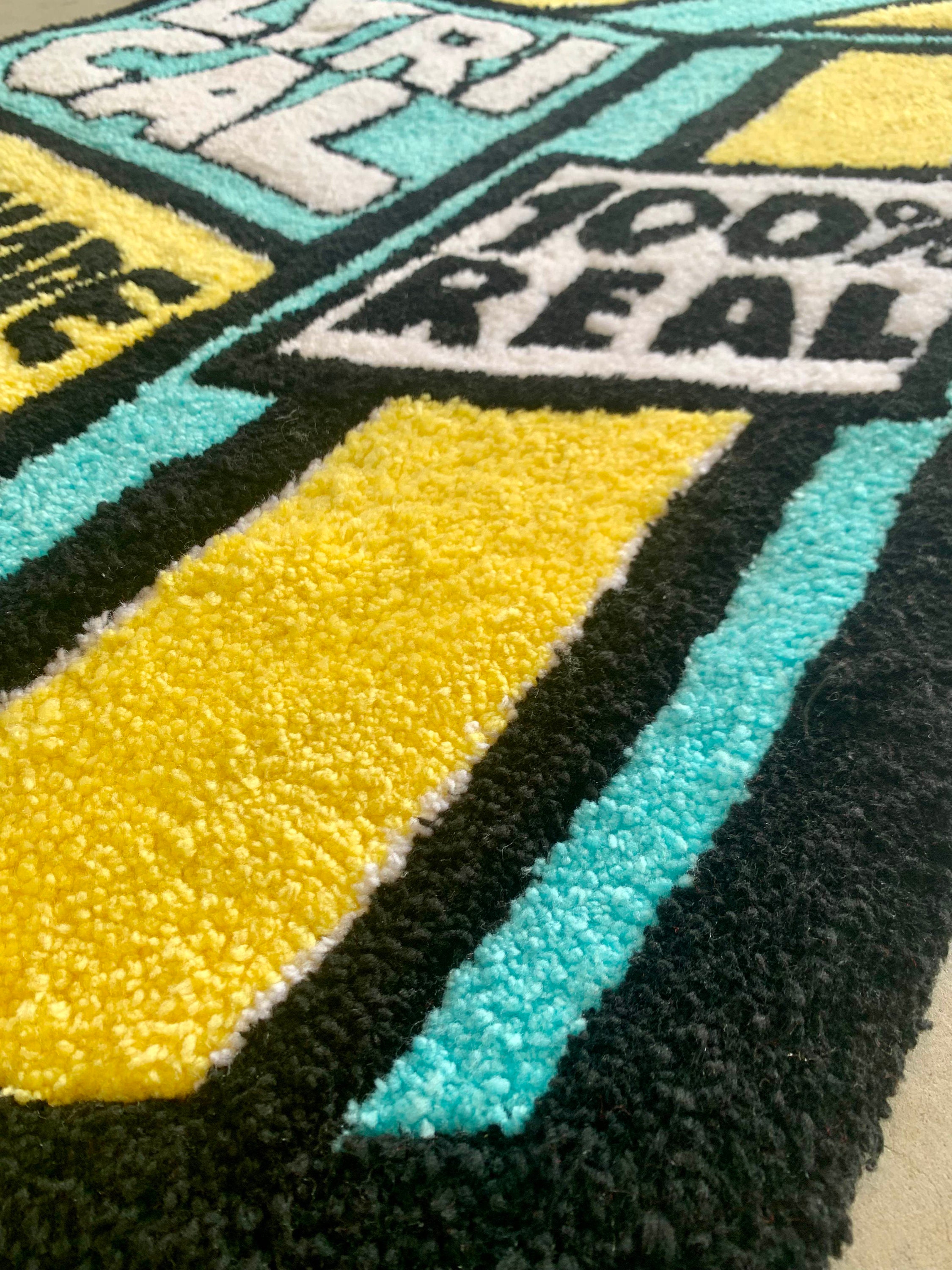 Custom Hand Made Lyrical Lemonade Tufted Rug 100 Cotton Etsy