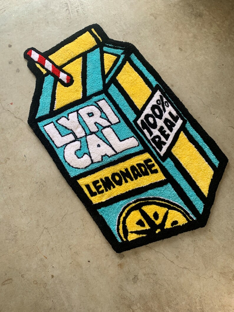 Custom Hand Made Lyrical Lemonade Tufted Rug 100 Cotton Etsy