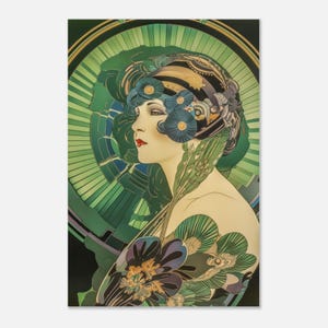 Art-deco portret gicléeprint - kunst aan de muur van museumkwaliteit - muurkunst van galeriekwaliteit