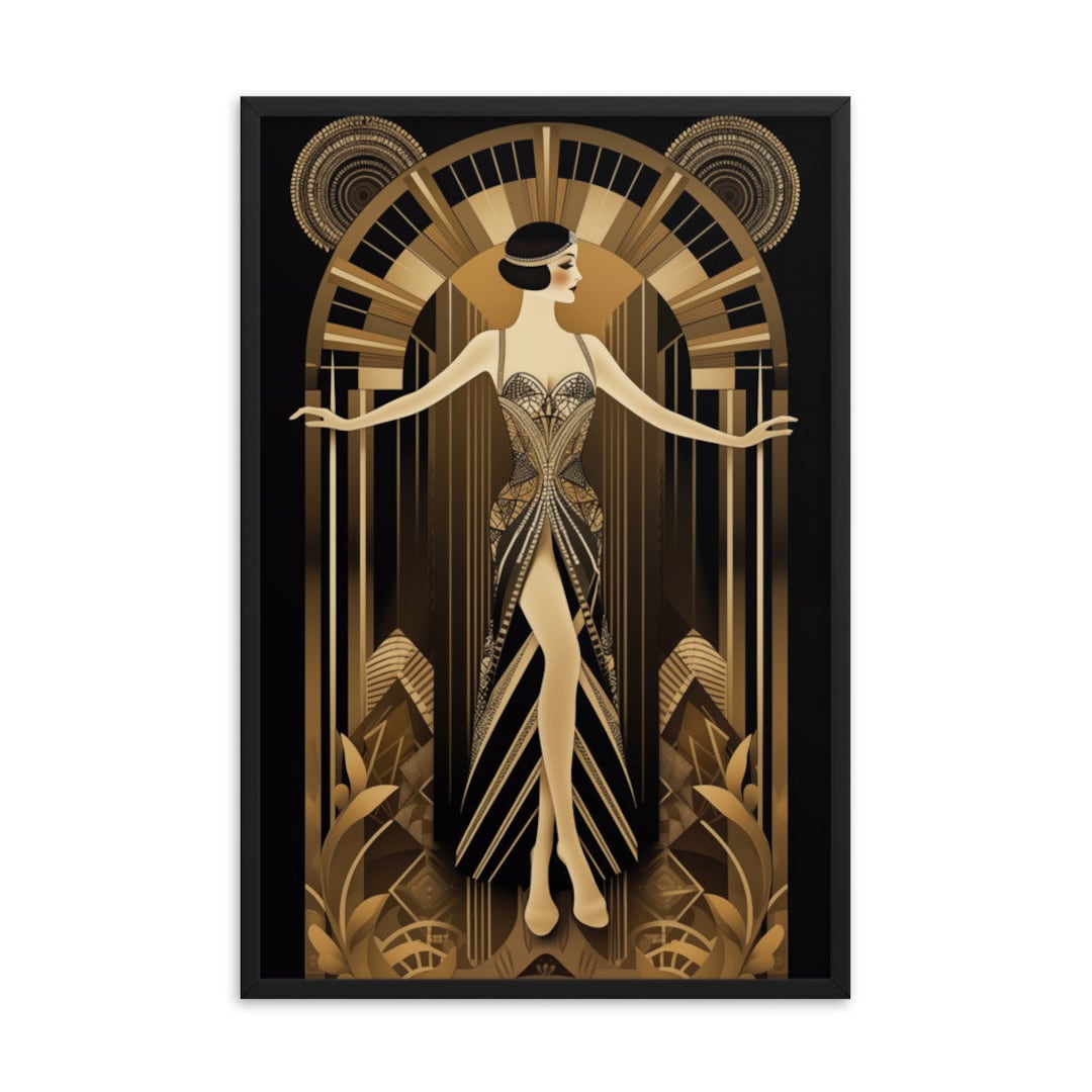 Art Deco Framed Wall Art, Interior Design, Retro, Vintage, Art Work