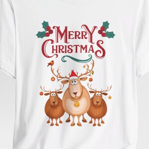 Merry Christmas Reindeer T-Shirt: Holiday Unisex Tee