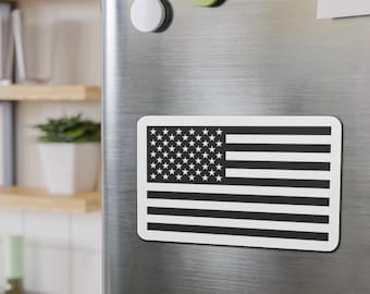 American flag in black and white Die-Cut Magnets, gift for him or her, refrigerator magnet