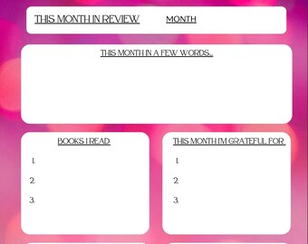 Monthly Review Template Worksheet