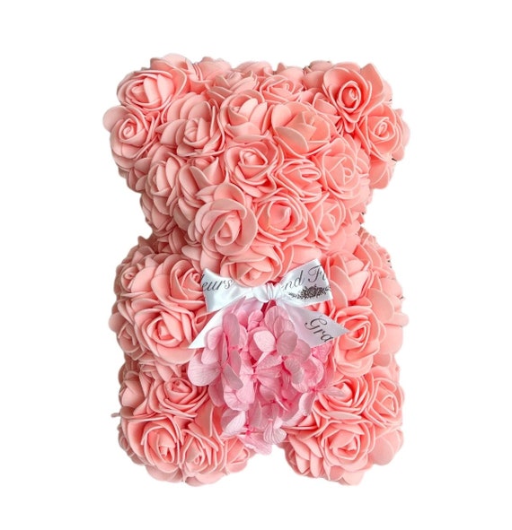 Peach Blush Rose Bear
