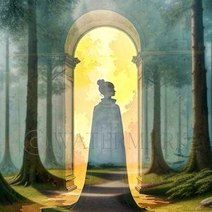 Frau in Tür, Silhouette, Digital Art, Wallpaper, Haut, PDF, Philosophie
