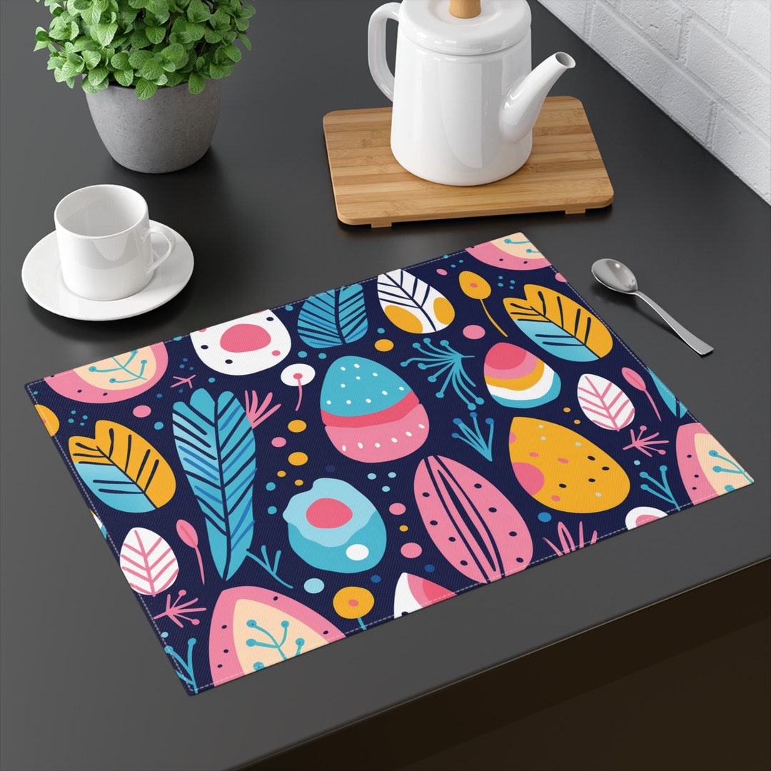 Easter Eggs Placemats, Spring Colorful Placemats, Easter Boho, Home