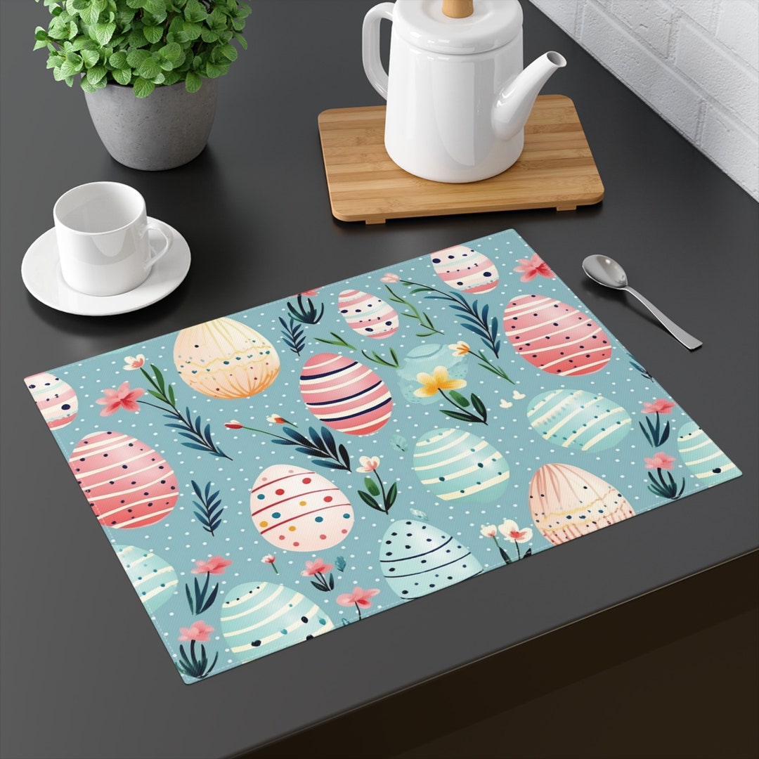 Easter Eggs Placemats, Spring Colorful Placemats, Easter Floral, Home