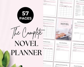 Novel Planner Printable, Writing Workbook PDF, Writing Planner, Organized Writing, Story Planning, Manuscript Organizer, Writing Tracker,