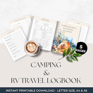 Registro del campeggio per camper, registro del campeggio, pianificatore di viaggio per camper, diario delle avventure, monitoraggio del campeggio, lista di controllo del campeggio, localizzatore del sito per camper