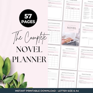 Novel Planner Printable, Writing Workbook PDF, Writing Planner, Organized Writing, Story Planning, Manuscript Organizer, Writing Tracker,