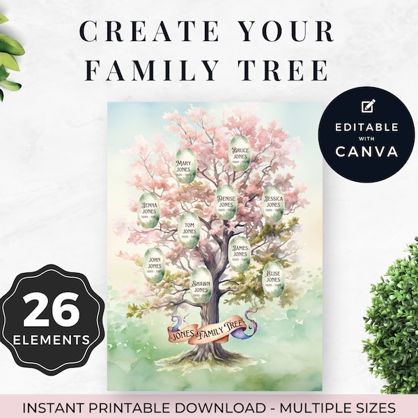 Family Tree Book Template Etsy