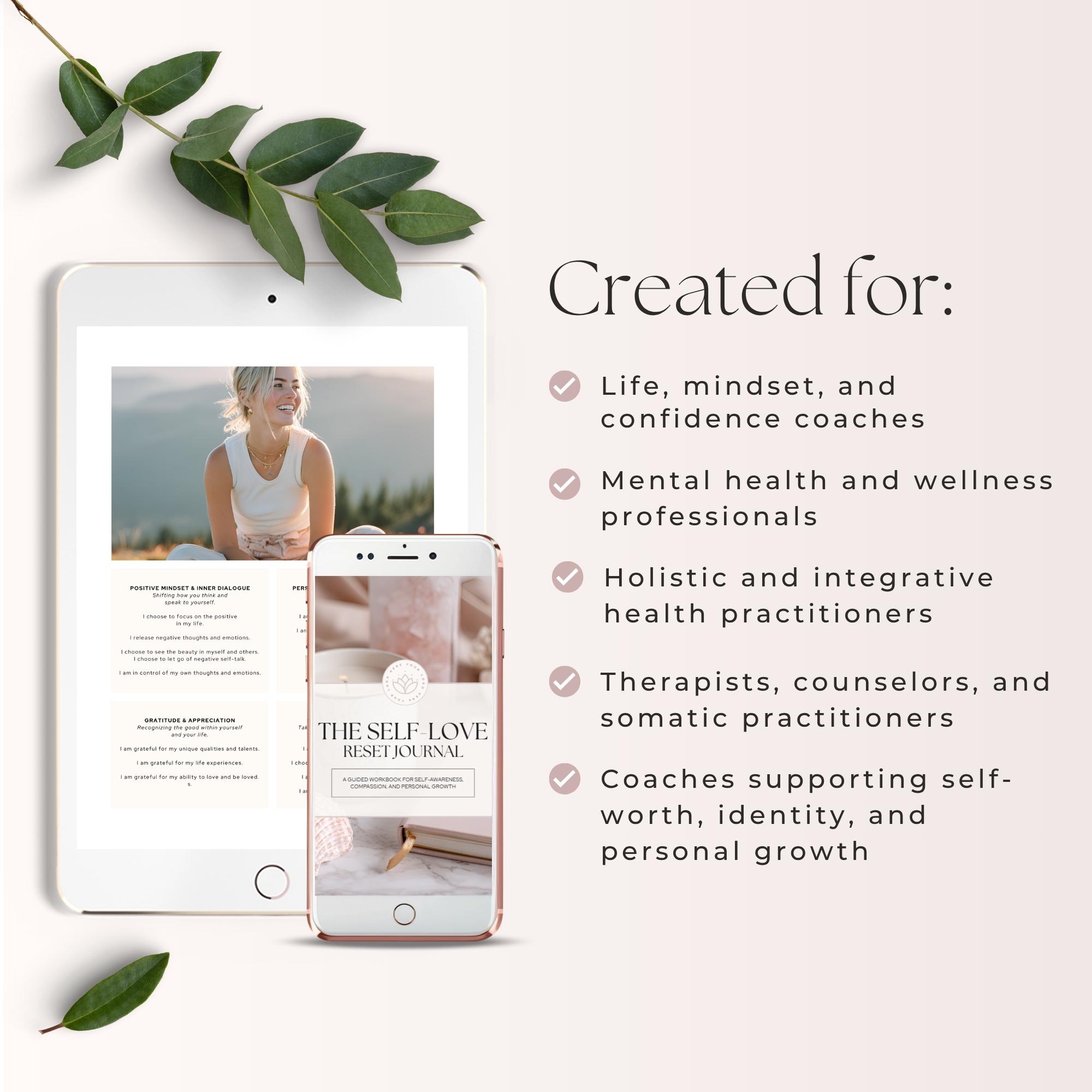 Self-love Workbook Template, Life Coach Lead Magnet, Self Confidence ...