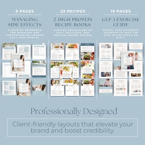 GLP1 Editable Canva Template Bundle, Health Coach Program Resources, Medical Weight Loss eBook, Semaglutide and Tirzepatide Client Tools image 6