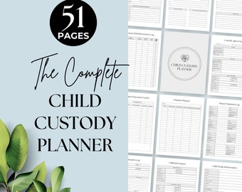 Child Custody Binder Printable, Shared Parenting Planner, Child Support, Child Custody Log, Co-Parenting Schedule, Court Case Documentation