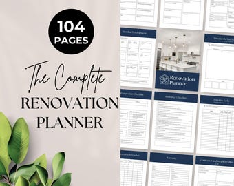 Home Renovation Planner, House Improvement, Project Plan, DIY Project Planner, Home Building Checklist, House Renovation, Interior Design