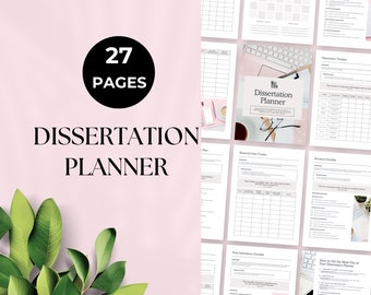 Dissertation Planner Printable, Thesis Planner, Undergraduate Degree, Master Planner, Essay Help, Pink, Study Planner, Research Project