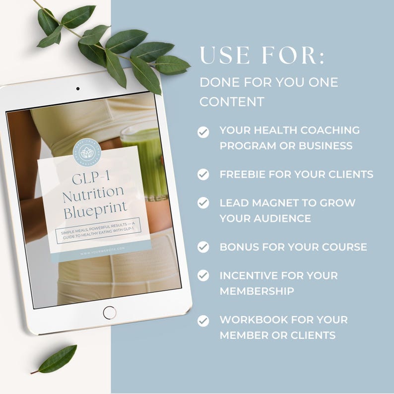 GLP1 Meal Planning Template, Health Coach Nutrition Lead Magnet, Medical Weight Loss eBook, Semaglutide and Tirzepatide Program Resource image 3