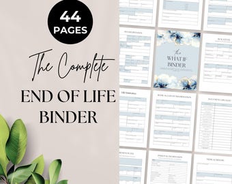 Planner einde levensduur afdrukbaar, noodmap, wat als map, voor het geval dat, laatste wensen, estate planning, planning wanneer ik sterf