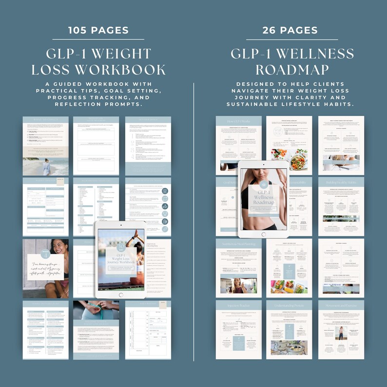 GLP1 Editable Canva Template Bundle, Health Coach Program Resources, Medical Weight Loss eBook, Semaglutide and Tirzepatide Client Tools image 4