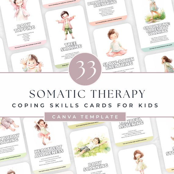 Somatic Cards for Kids, Emotional Regulation Tools, Coping Skills for Children, Mindfulness Activities, Therapy Resources, Holistic Wellness