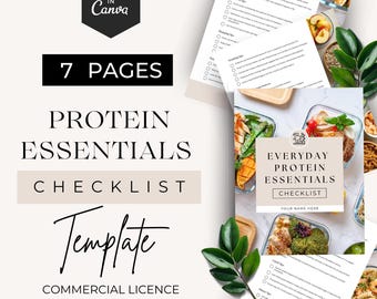Protein Food Checklist, Nutrition Coaching Guide, Protein Cheat Sheet, Healthy Eating Tips, Lead Magnet, Protein Meal Prep Client Resource