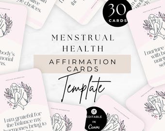 Menstrual Health Affirmation Cards, Heath Coach Lead Magnet, Nutritionist Client Resource, Health and Fitness Inspiration Quotes