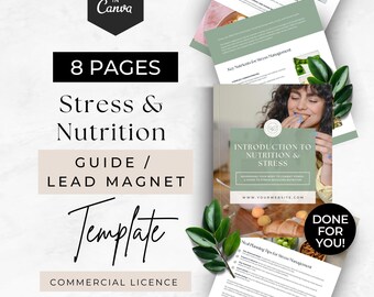 Health Coach Lead Magnet, Nutrition and Stress Client Guide, Nutrition Coaching Ebook, Dietitian Course Program Resource, Wellness Handout