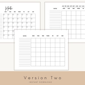 Blank Monthly Calendar Templates, Monthly Calendar, Monthly Notes ...