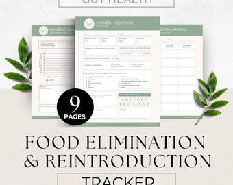 Gut Health Symptoms Tracker Content, Food Elimination Worksheets for Clients, Health Coaching Program Template, Nutrition Coach Handout