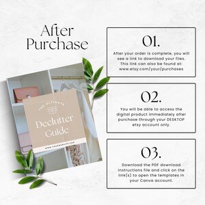 Decluttering Guide Editable Template, Life Coach Lead Magnet, Organization Experts Program Resource, Minimalist Living Checklist, Canva image 9