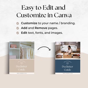 Decluttering Guide Editable Template, Life Coach Lead Magnet, Organization Experts Program Resource, Minimalist Living Checklist, Canva image 6