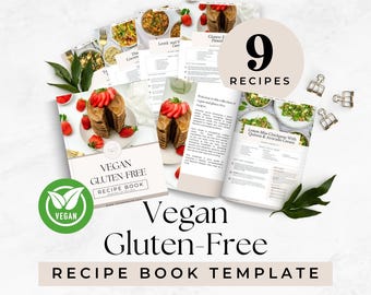 Editable Recipe Book, Vegan Gluten Free Recipes and Meal Plan, Nutrition Coaching ebook, Health Coach Lead Magnet, Dietitian Meal Planning