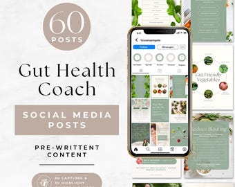 Mídias sociais sobre saúde intestinal, postagem no Instagram para nutricionista, ferramentas de marketing para saúde digestiva, kit de mídia para nutricionista, engajamento em bem-estar, Canva