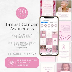 Sociala medier för medvetenhet om bröstcancer, Instagram-inlägg om kvinnors välbefinnande, professionella inom kvinnors hälsa, Rosa bandet-kampanjen, stöd till överlevande bild 1