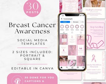 Concientización sobre el cáncer de mama en redes sociales, publicaciones de bienestar femenino en Instagram, profesionales de la salud femenina, campaña del lazo rosa, apoyo a sobrevivientes.