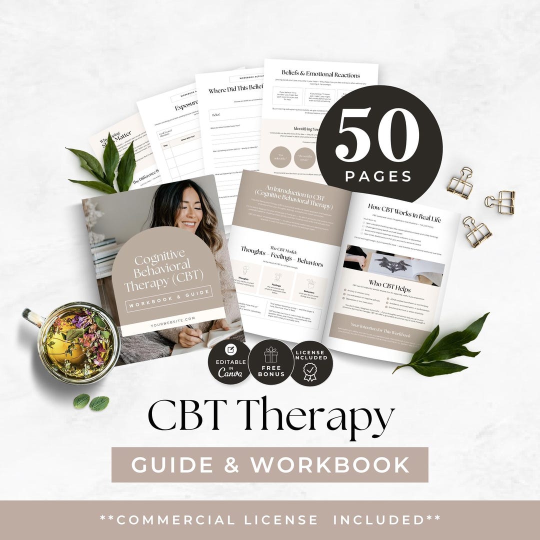 CBT Therapy Guide, Cognitive Behavioral Therapy Workbook, Self Care ...