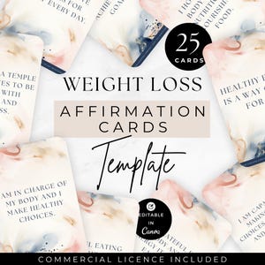 Weight Loss Affirmation Cards, Heath Coach Lead Magnet, Nutritionist Client Resource, Health and Fitness Inspiration, Weight Loss Motivation