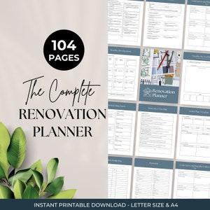 Home Renovation Planner, House Improvement, Project Plan, DIY Project Planner, Home Building Checklist, House Renovation, Interior Design
