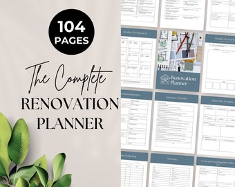 Home Renovation Planner, House Improvement, Project Plan, DIY Project Planner, Home Building Checklist, House Renovation, Interior Design