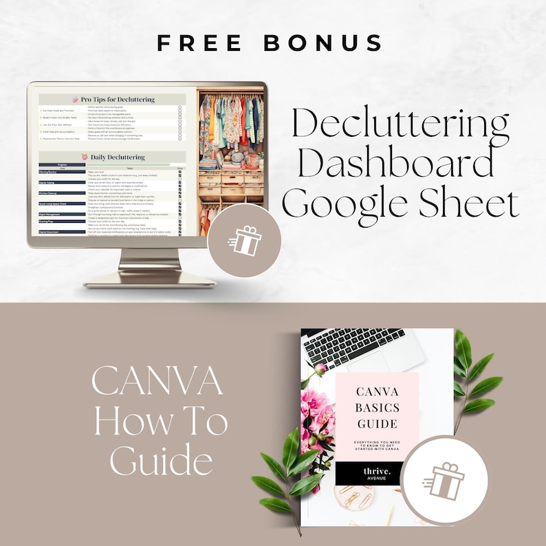 Decluttering Guide Editable Template, Life Coach Lead Magnet, Organization Experts Program Resource, Minimalist Living Checklist, Canva image 7