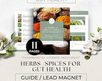 Gut Health Content, Spices for a Healthy Gut, Nutrition Coaching Program Template, Health Coach Resource, Wellness Handout, Client Guide