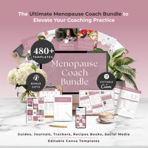 Menopause Coach Toolkit, Perimenopause Support Bundle, Hormone Health Editable Templates, Women&#39;s Wellness Program Resources, Midlife Kit