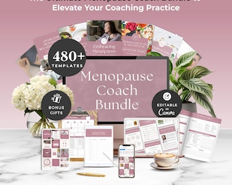 Menopause Coach Toolkit, Perimenopause Support Bundle, Hormone Health Editable Templates, Women's Wellness Program Resources, Midlife Kit