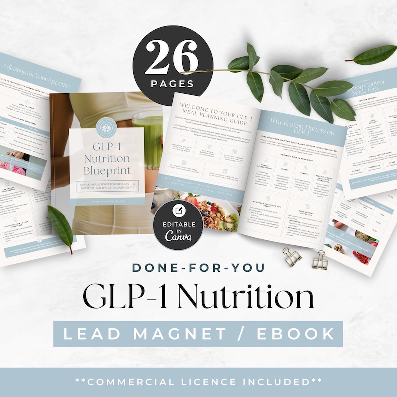 GLP1 Meal Planning Template, Health Coach Nutrition Lead Magnet, Medical Weight Loss eBook, Semaglutide and Tirzepatide Program Resource image 1