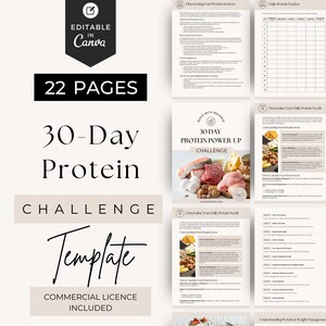 30 Day Protein Challenge
Lead Magnet Ebook 
Canva Editable Template
Commercial license included
22 Pages