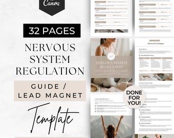 Nervous System Workbook Guide with Exercises & Self Assessment, Wellness Coaching Client Resource, Holistic Coach Lead Magnet, Template