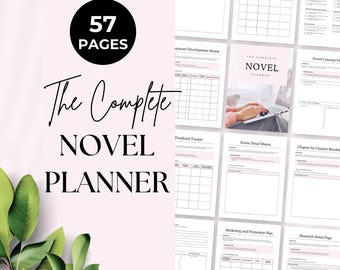 Afdrukbare romanplanner, schrijfwerkmap pdf, schrijfplanner, georganiseerd schrijven, verhaalplanning, organisator van manuscripten, schrijftracker,
