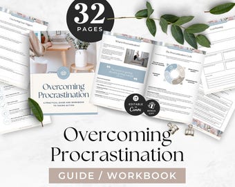 Procrastination Guide Template, Productivity Workbook, Life Coach Client Worksheets, Focus and Goal Setting Tools, Personal Growth, Canva